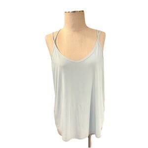 DSG Women’s Strappy Movement Tank Top L Cyan Glass Heather Lightweight UPF 50+